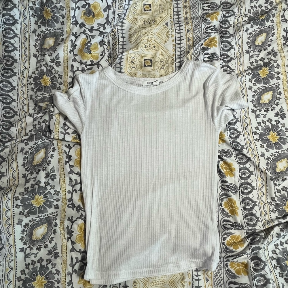 Caution To The Wind Patterned Top White